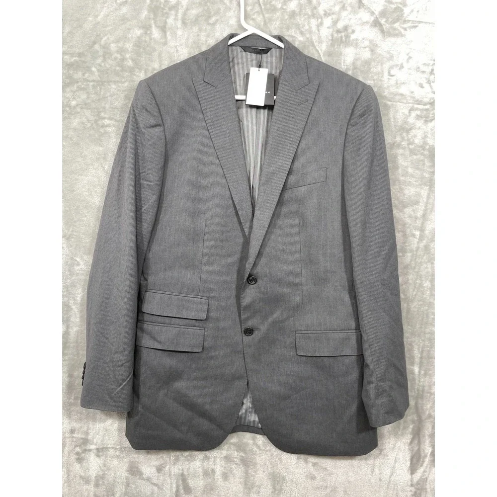 Banana Republic Men's 40 Long Marzotto Italian‎ Wool Blazer Gray  NWT FLAW!